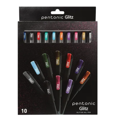 Paquete C/10 Boligrafo Pentonic Glitter (C.10)