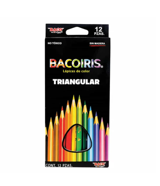 Colores C/12 Largos Triangulares Baco (E.100)
