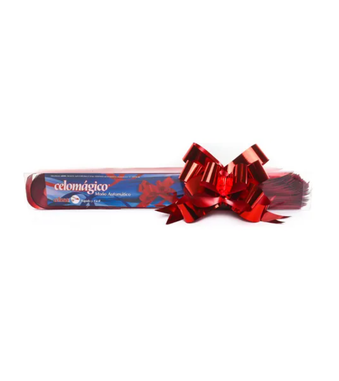 Paquete C/50 Moño Celomagico Metalico Gigante Rojo (E.50)