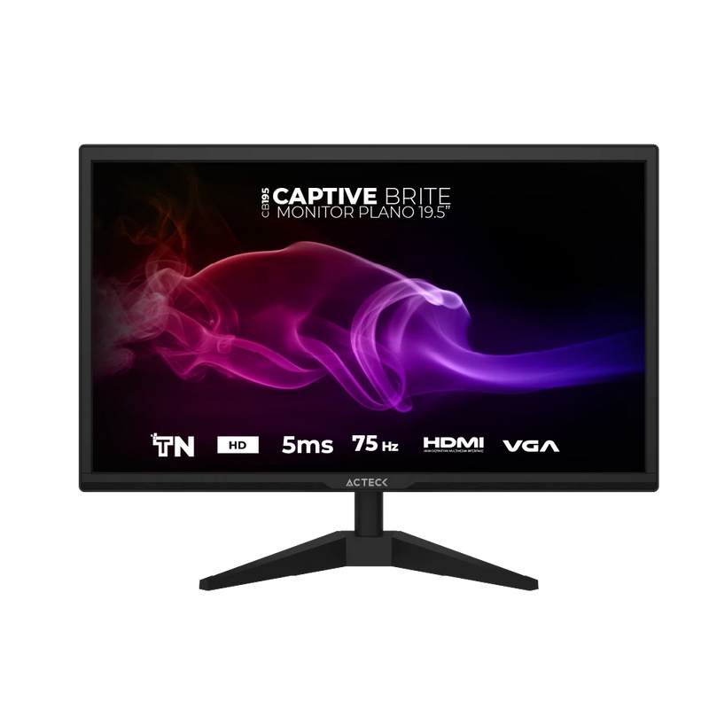 Monitor Plano Acteck 19.5 Pulgadas AC-939409 Negro