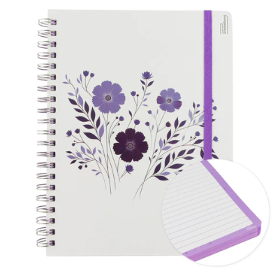 Cuaderno Profesional Espiral Floral Raya 100H Printaform (C.12)
