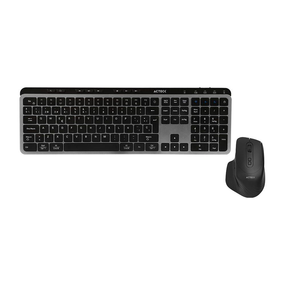 Kit Teclado Y Mouse Acteck AC-940160 creator Krea Inalambrico Negro/Gris Mk755