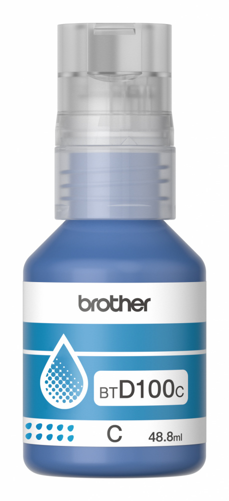 Botella de Tinta Brother BTD100C Color Cian Original