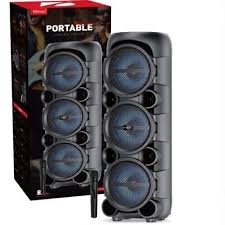 Bocina Bluetooth 8x3 Pulgadas KTS-2185 Radio FM Luz RGB Micrófono Inalámbrico Link Bits (C.4)