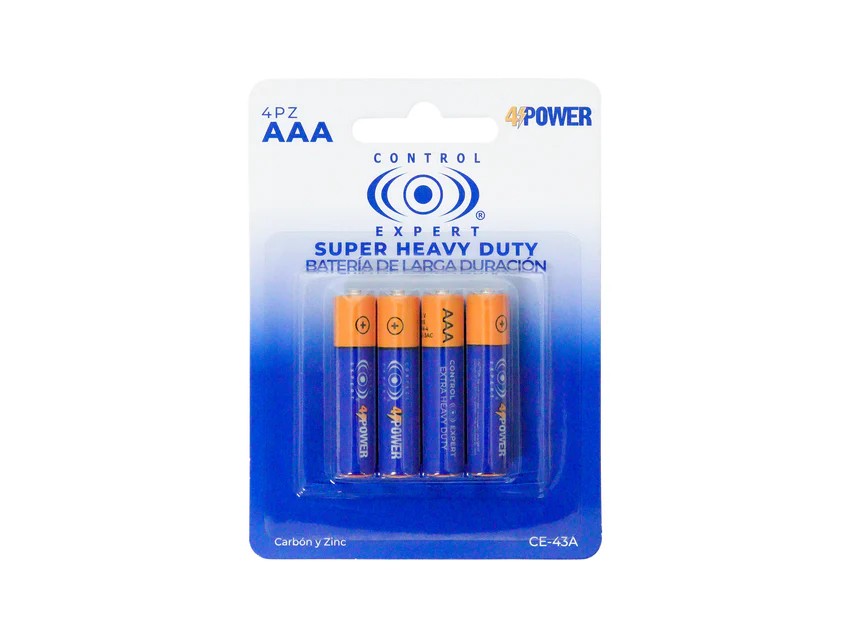 [CE-43A] Paquete De 4 Pilas AAA CE-43A Control Expert Larga Duración