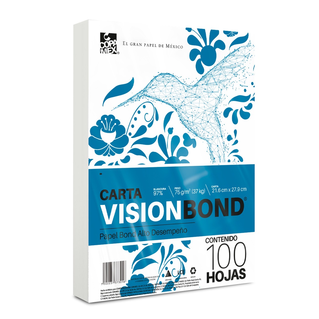 Paquete C/100 Hoja Blanca Carta Copamex Vision Bond (C.25)