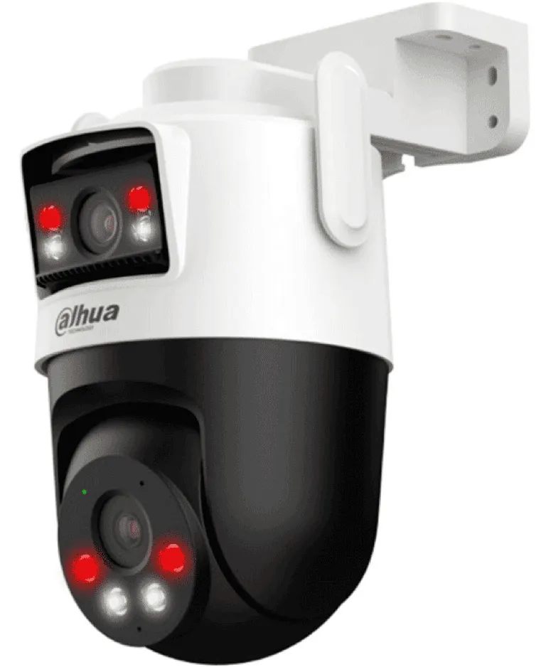 Cámara Análoga Dahua 10 Mp IPC-WPT1539DD-SW-5E2-PV  2 Lentes de 5 Mp Iluminador Dual Micrófono y Altavoz