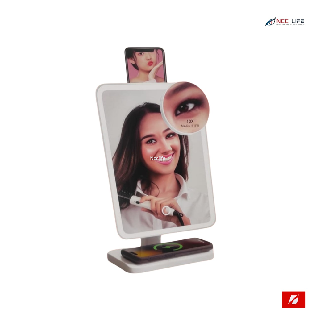 Espejo Bocina KTS-1936 Con Soporte Para Celular Y Cargado Inalámbrico KTS (C.40)