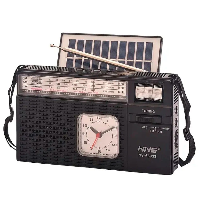 Bocina Bluetooth Link Bits RD-261 Radio Am y Fm, Reloj, Panel Solar, Negro (C.30)