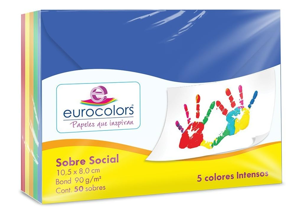 Paquete C/50 Sobre Social Arcoiris 80/105 (C.10)