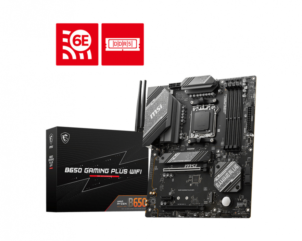 Tarjeta Madre Msi B650 GAMING PLUS WIFI Am5 4*Ddr5 7200 Negro