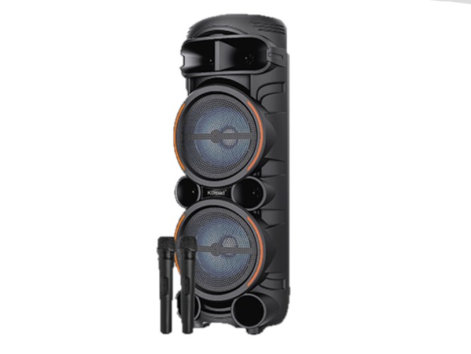 Bocina Bluetooth Doble 8 Pulgadas Link Bits KTS-2058 Radio Fm Luz Multicolor Micrófono (C.3)