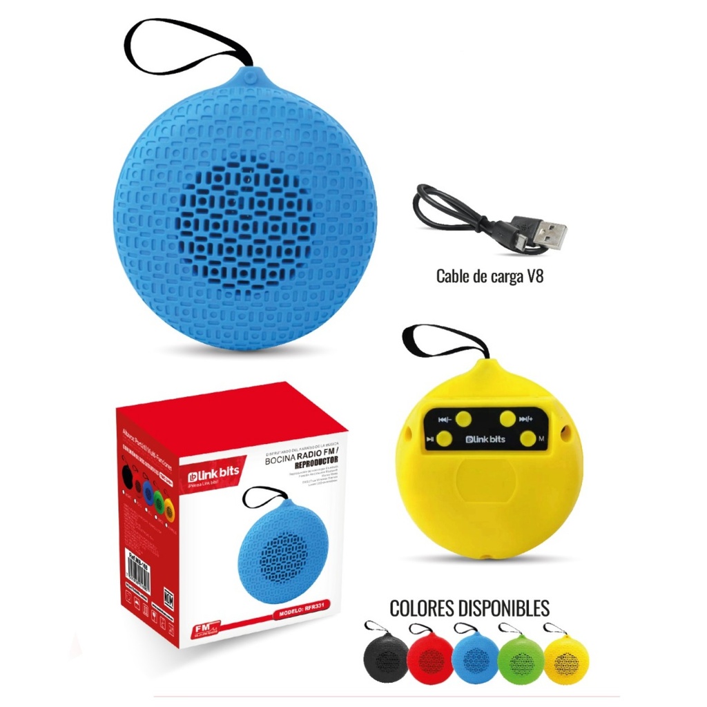 Bocina Bluetooth 8 Pulgadas Link Bits MB-168 Usb Recargable Negro