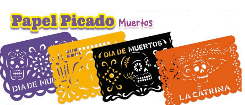 Paquete C/12 Papel Picado Día De Muertos Padi 48X33