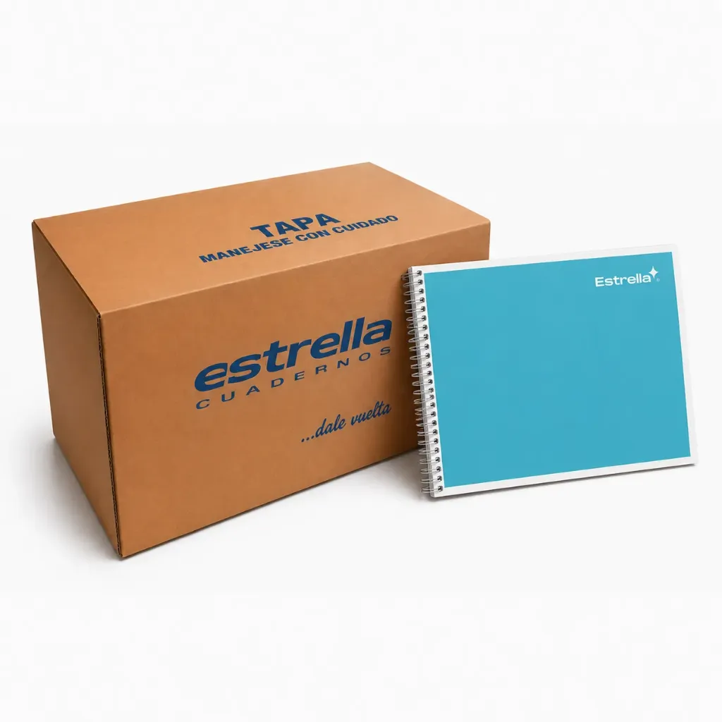 [PAQ140-0166] Paquete C/140 Cuaderno Forma Italiana Espiral Cuadro 7mm 50H Estrella