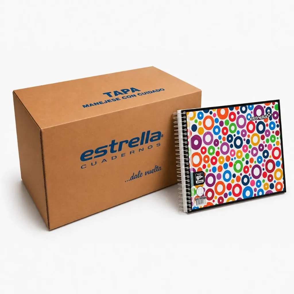 [PAQ140-0162] Paquete C/140 Cuaderno Forma Italiana Espiral Doble Raya 50H Estrella