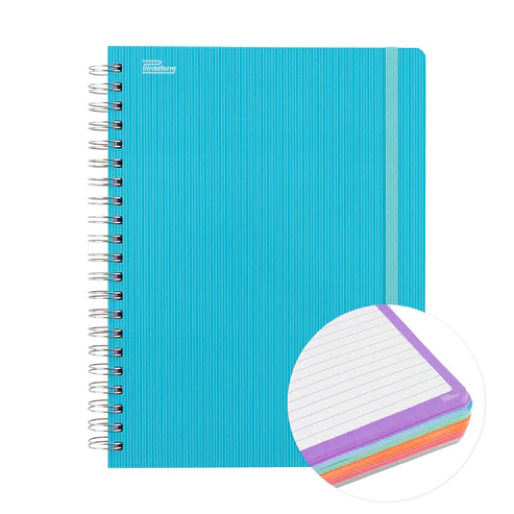 [PAQ6-BKUARPRY] Caja C/6 Cuaderno Book Universitario Printaform Arcoiris Pastel Raya 200H