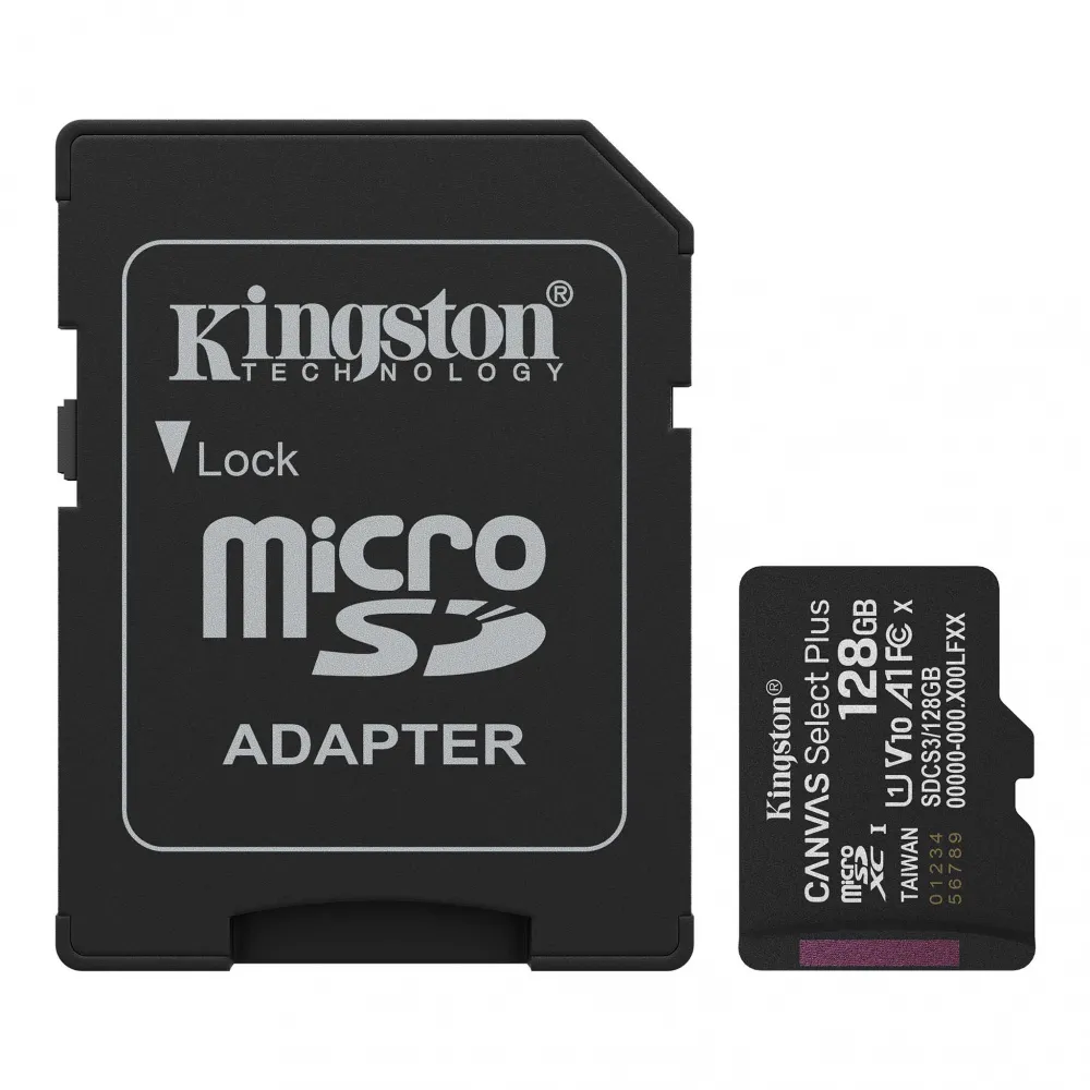 Memoria Micro SD Kingston Technology Canvas Select Plus Gen3 SDCS3/128GB tipo Micro-SDXC Capacidad de Almacenamiento 128GB