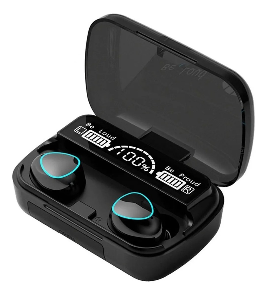 Audífonos Bluetooth Link Bits M10 Touch Cancelación Pasiva De Ruido Estuche Carga Rápida (C.100)