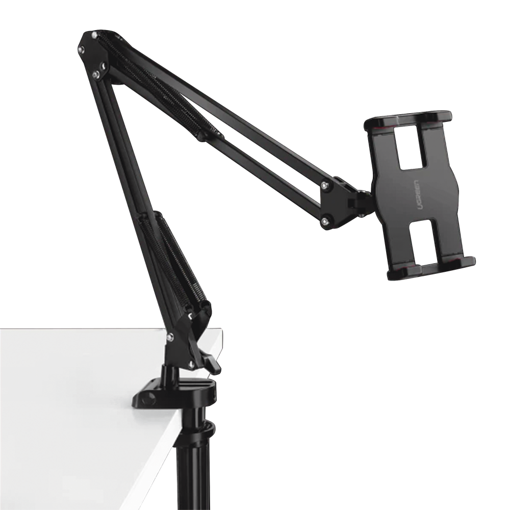 Soporte Para Tableta Con Brazo Tipo Perezoso Ugreen 50394 Brazo Ajustable Cabezal 360 Grados 3 Perillas De Ajuste Dispositivos de 4 a 12.9 Pulgadas 1.5 Kg