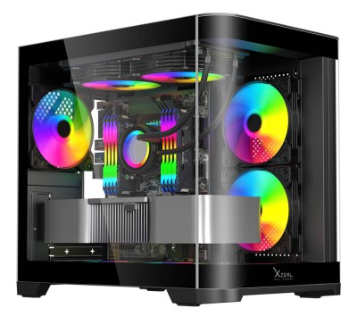 Gabinete Curvo Xzeal M-Atx/Itx XZGAMC3B 3 Ventiladores Negro