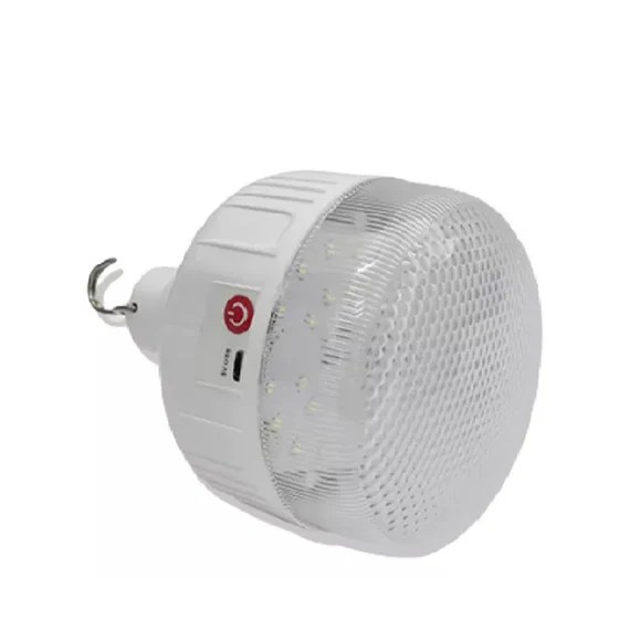 [EM26W24] Foco de Emergencia EM26W24 24W Con Gancho Recargable Luz Blanca Fría Forma de Globo Tianlai (C.60)