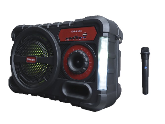 Bocina Bluetooth Link Bits 8 Pulgadas SA8072T Radio Fm, Luz Led Multicolor, Micrófono (C.8)