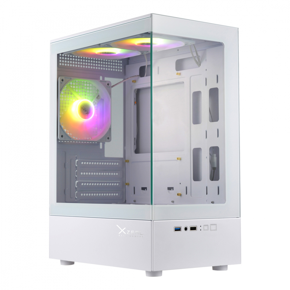 Gabinete Gamer Xzeal XZGAZNY1W 3 Ventiladores Rgb Puertos Usb Blanco