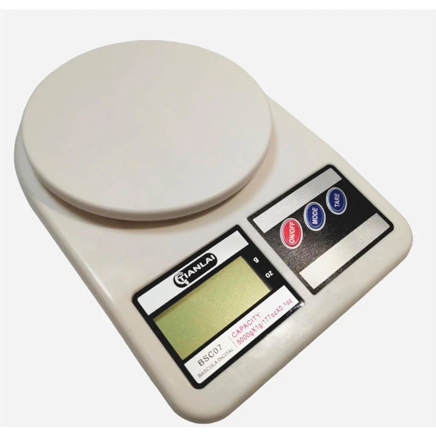 Bascula Digital BSC07 Gramera Hasta 5 Kg Pantalla LCD Tianlai (C.60)