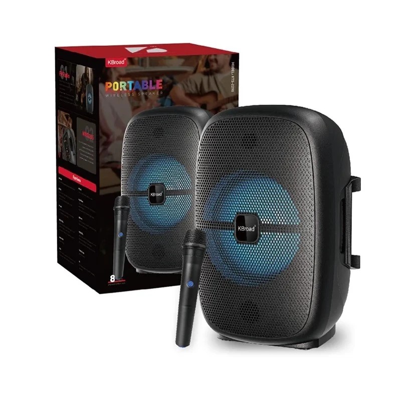 [KTS-2290] Bocina Bluetooth 8 Pulgadas KTS-2290 Radio Fm Micrófono Inalámbrico Luces Decorativas Link Bits (C.8)