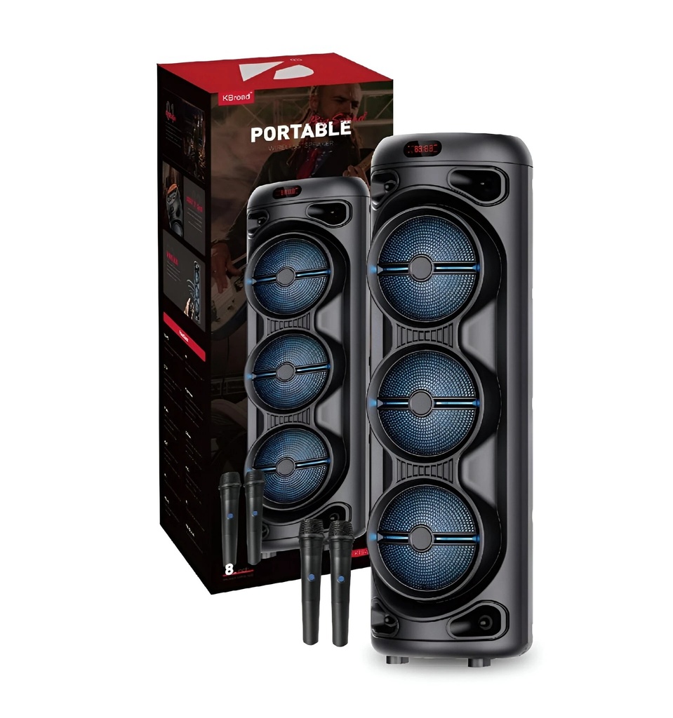 Bocina Bluetooth Link Bits 4 Pulgadas KTS-2142 Radio Fm Luces Multicolor Microfono