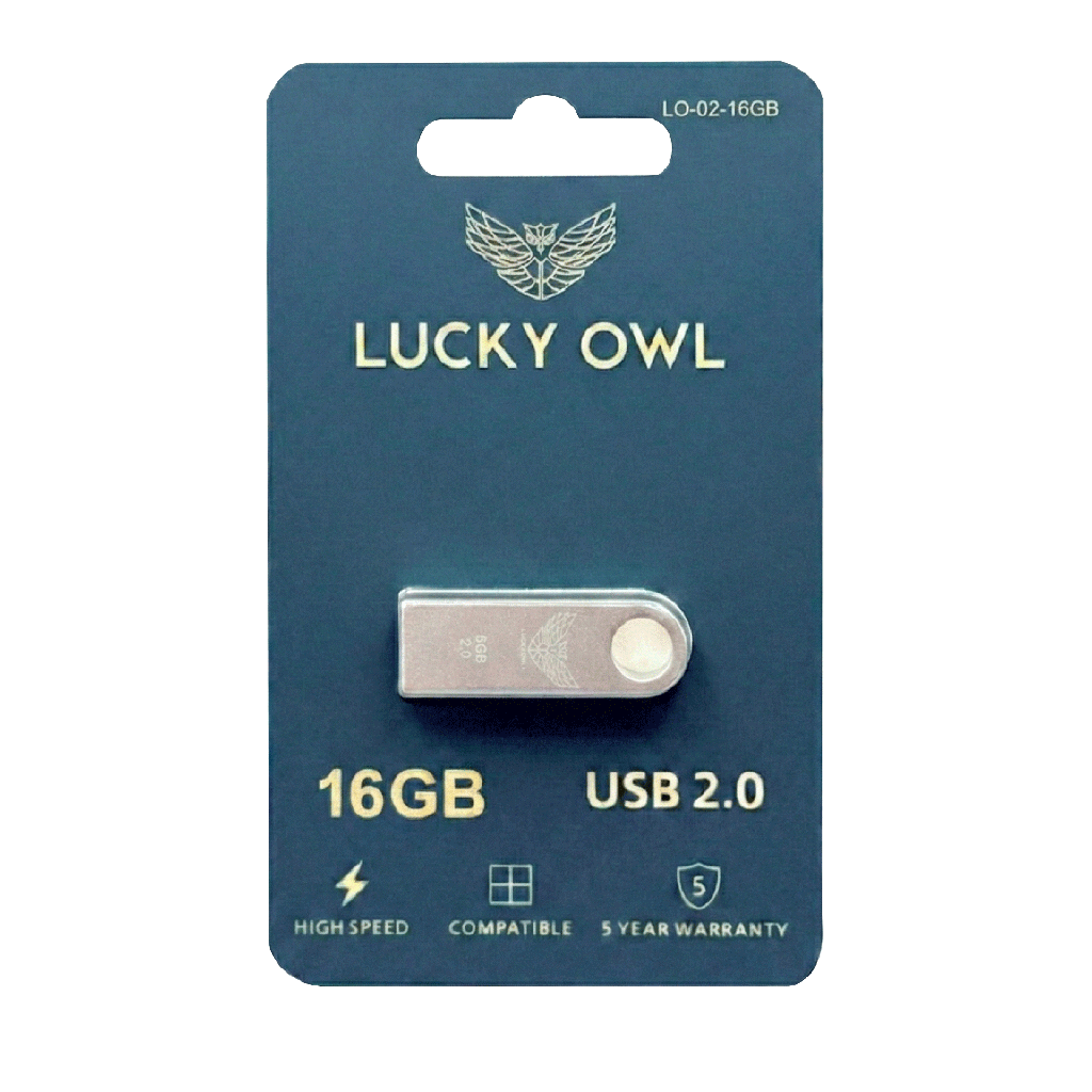 Memoria USB 16gb Lucky Owl Metálica 2.0 En Blister LO-02-16GB