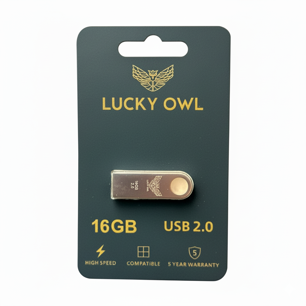 Memoria USB 16gb Lucky Owl Metálica 2.0 En Blister LO-02-16GB