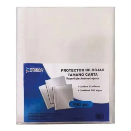 Paquete C/100 Protector De Hoja Carta Kyma Grueso 50 Micrones