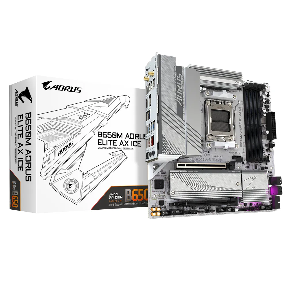 Tarjeta Madre Gigabyte 64 GB B650M A ELITE AX ICE Amd Ryzen 7000 Am5 Gddr5