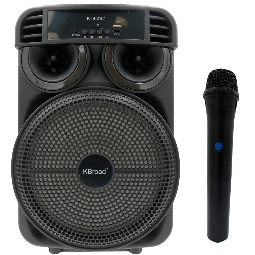 Bocina Bluetooth KBroad 8 Pulgadas KTS-2161 Radio Fm, Micrófono, Usb, MicroSd Auxiliar, Luz Led