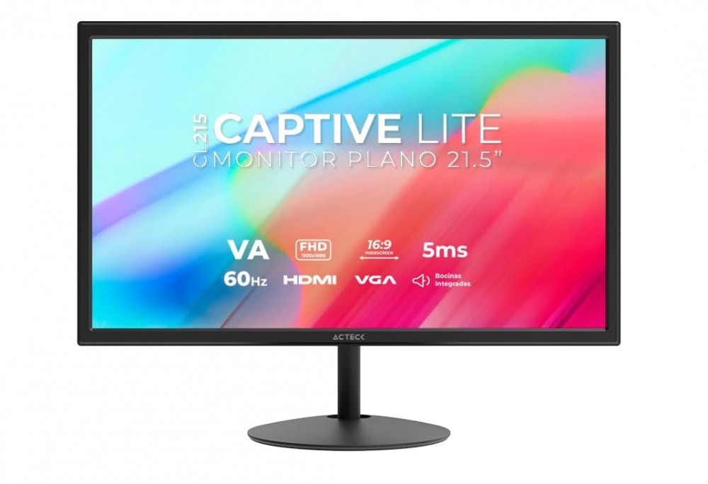 Monitor Plano Captive Lite Acteck 21.5 Pulgadas AC-943253 Full Hd, 1920x1080 Px, 60 Hz