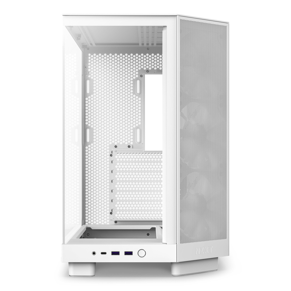 Gabinete H6 Flow Rgb Nzxt CC-H61FW-R1 Medi-Tower, Atx, Micro-Atx-Mini-Itx Usb 3.0, 3 Ventiladores, Blanco