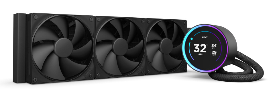 Enfriamiento Líquido Kraken Elite 360 Nzxt  RL-KN36E-B2 3x120mm, 500-2000 Rpm, Negro