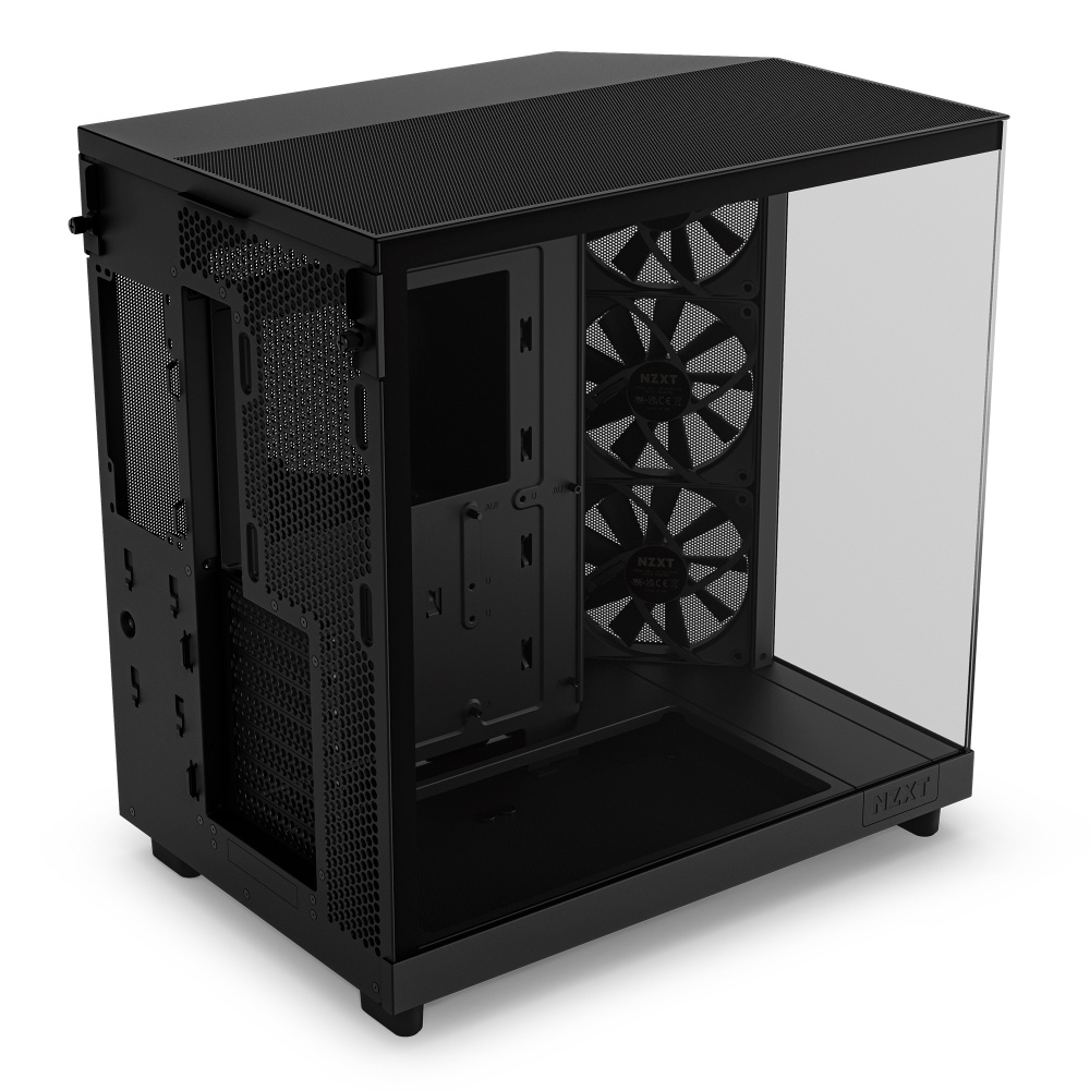 Gabinete H6 Flow Nzxt CC-H61FB-01 Mini-Itx, Micro-Atx, Usb 3.2, Usb Gen 2 Tipo C, 3 Ventiladores Sin Rgb, Cristal Templado, Negro