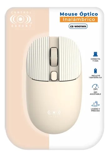 Mouse Optico Inalambrico Control Expert CE-W901WH Beige