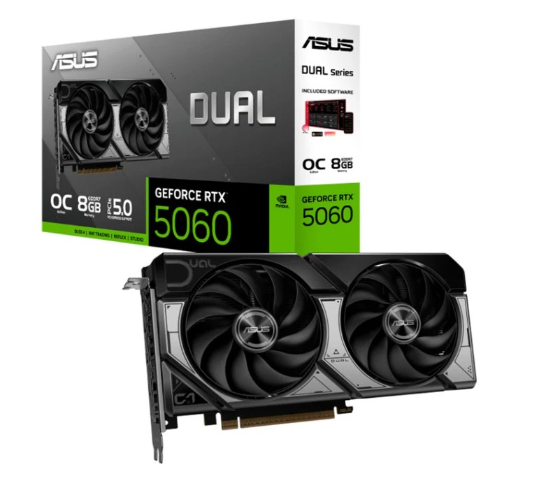 Tarjeta De Video Asus Nvidia 8GB DUAL-RTX5060-O8G GeForce Rtx 5060, Gddr7, Pci Express 5.0