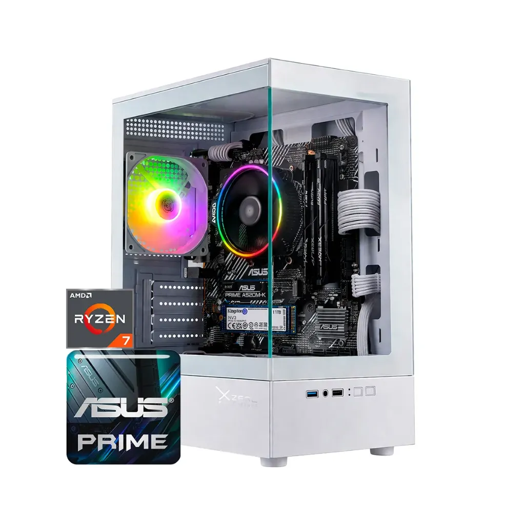 [PC-081-R] PC GAMER X-ZYNERGY BLANCO / A520M / RYZEN 7 5700G / 32GB RAM / 1TB M.2 / 600W BRONZE+ / ADAPTADOR WIFI