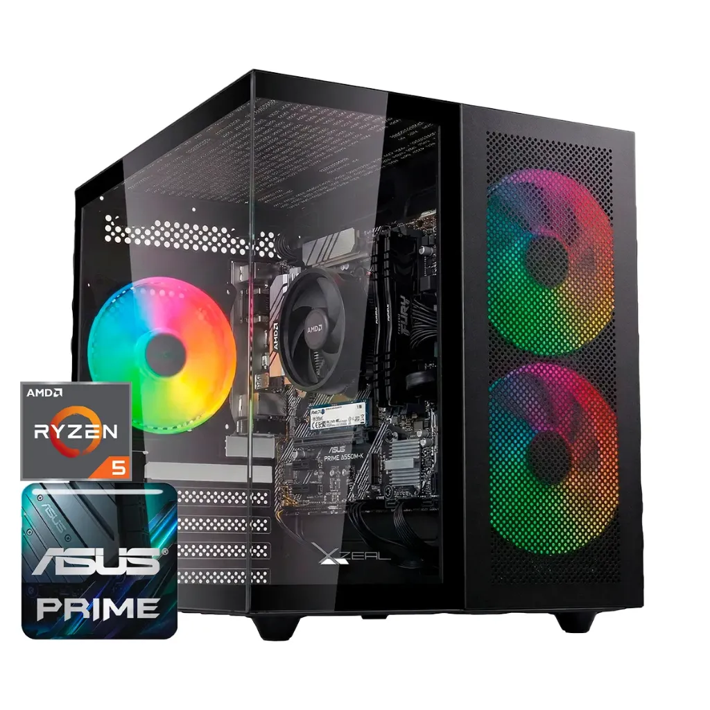 [PC-0116-G] PC GAMER CXi1 NEGRA / A520M / RYZEN 5 5600GT / 32GB RAM RGB / 1TB M.2 / 600W BRONZE PLUS / ADAPTADOR WIFI