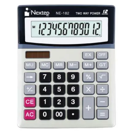 Calculadora Nextep NE-182 Básica 12 Dígitos 1 Linea Negro, Gris