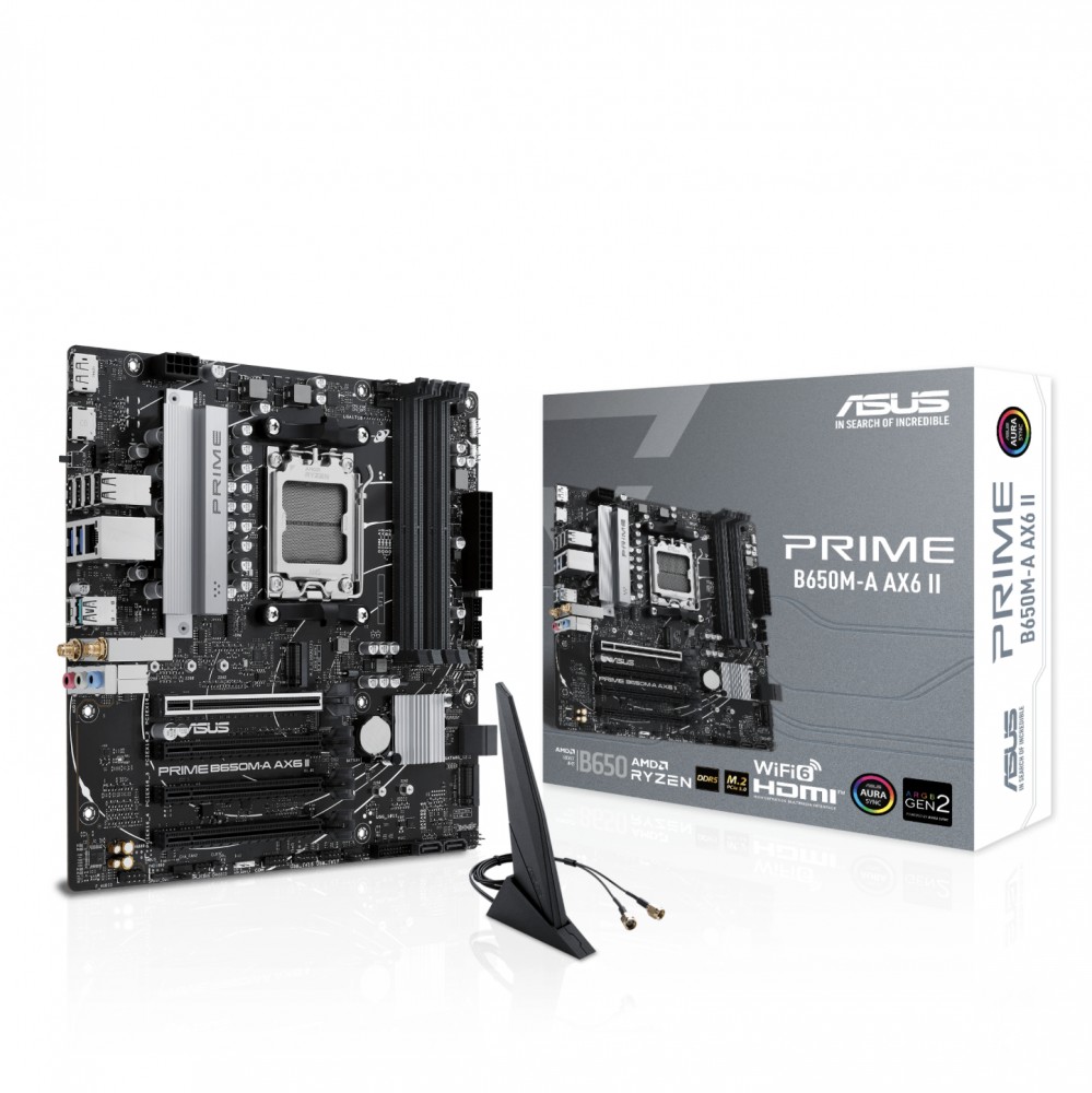 Tarjeta Madre Asus 192 GB PRIME B650M-A AX6 II Ddr5, Am5, Hdmi,