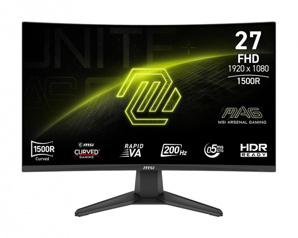 [MAG 276CF E20] Monitor Gamer Curvo Msi 27 Pulgadas MAG 276CF E20 1920x1080 Full Hd, Hdmi, DisplayPort, Negro