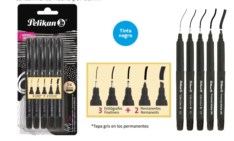 [30071021] Set De 5 Marcadores Pelikan Para Dibujo (C.24)