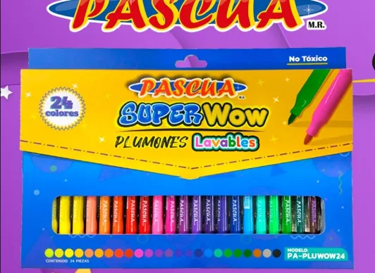 Caja C/24 Plumones Lavables Super WoW (C.12) (C.72)