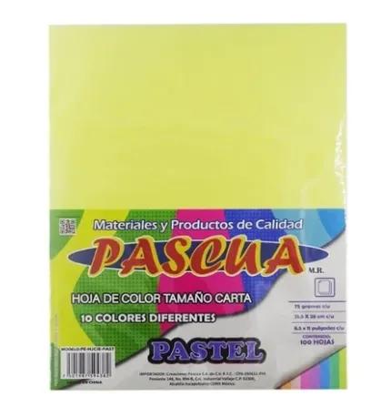 Paquete C/100 Hoja De Color Carta Pascua Colores Pastel (C.25)